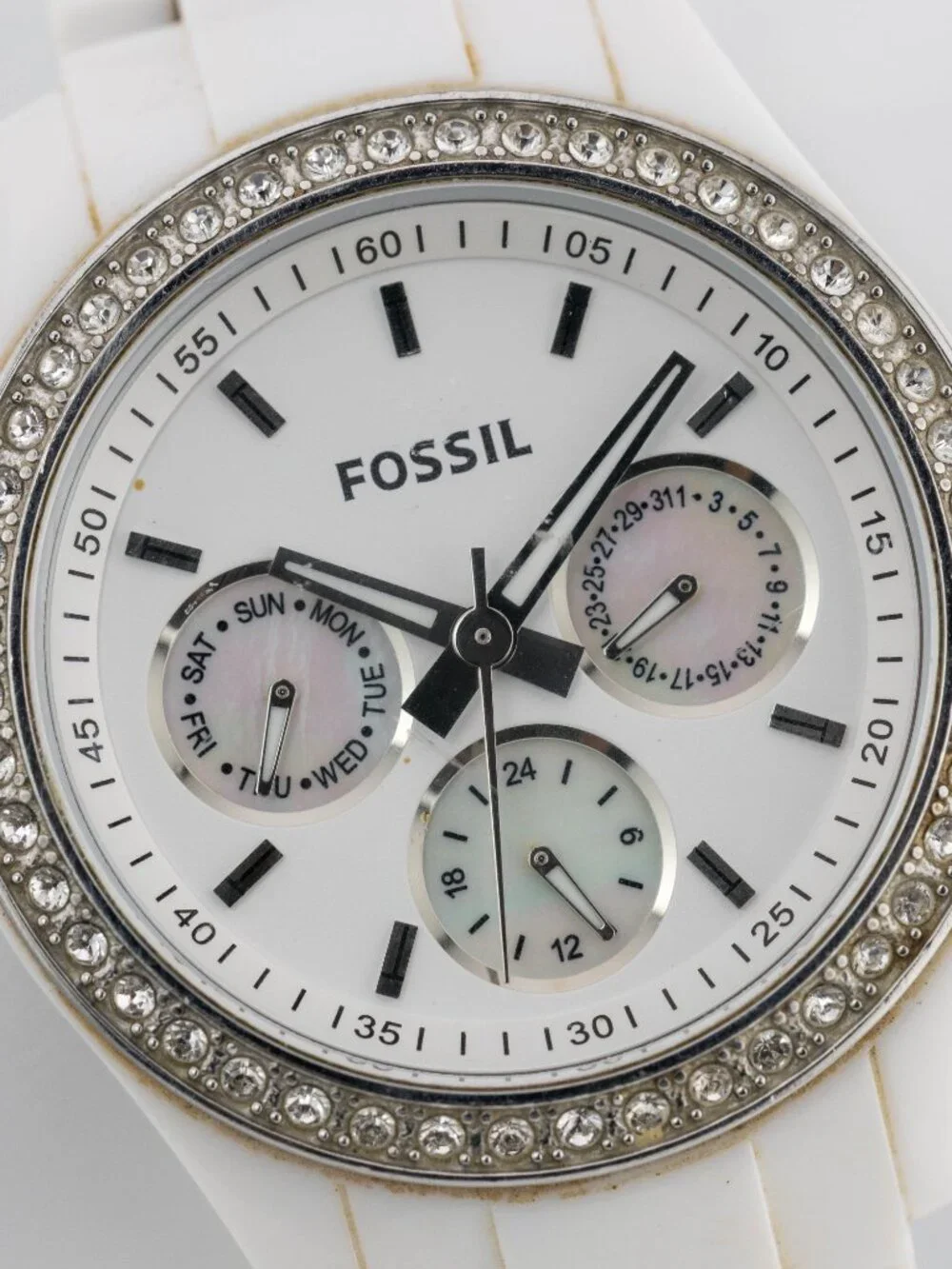 Fossil ES1967 Stella White Multifunction Quartz Analog Women's Watch New Battery